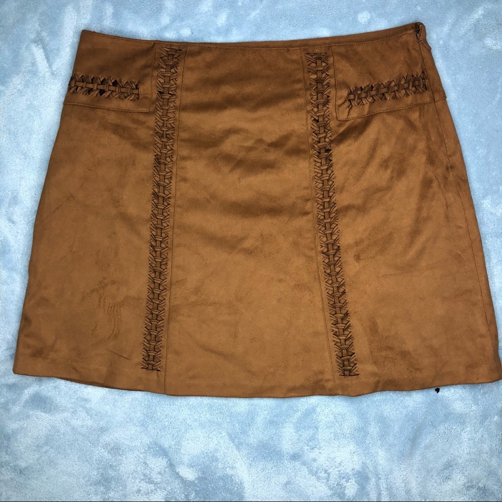 Vintage inspired faux suede mini